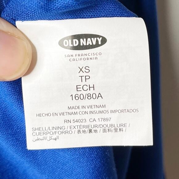 Old Navy Women's Maxi Dress XS Blue Floral Bird Pattern Sleeveless Keyhole Lined - Picture 9 of 11